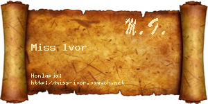 Miss Ivor névjegykártya